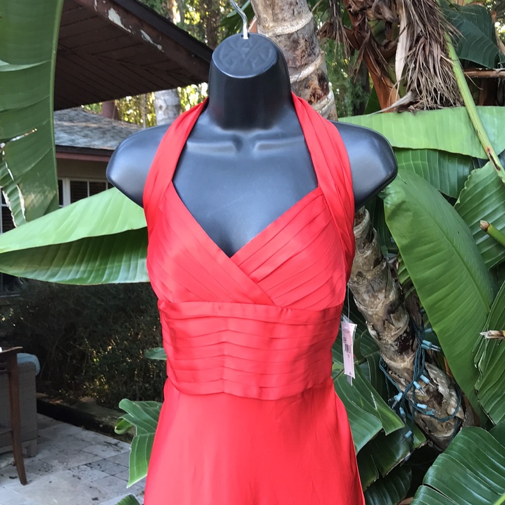 Satin halter slip dress